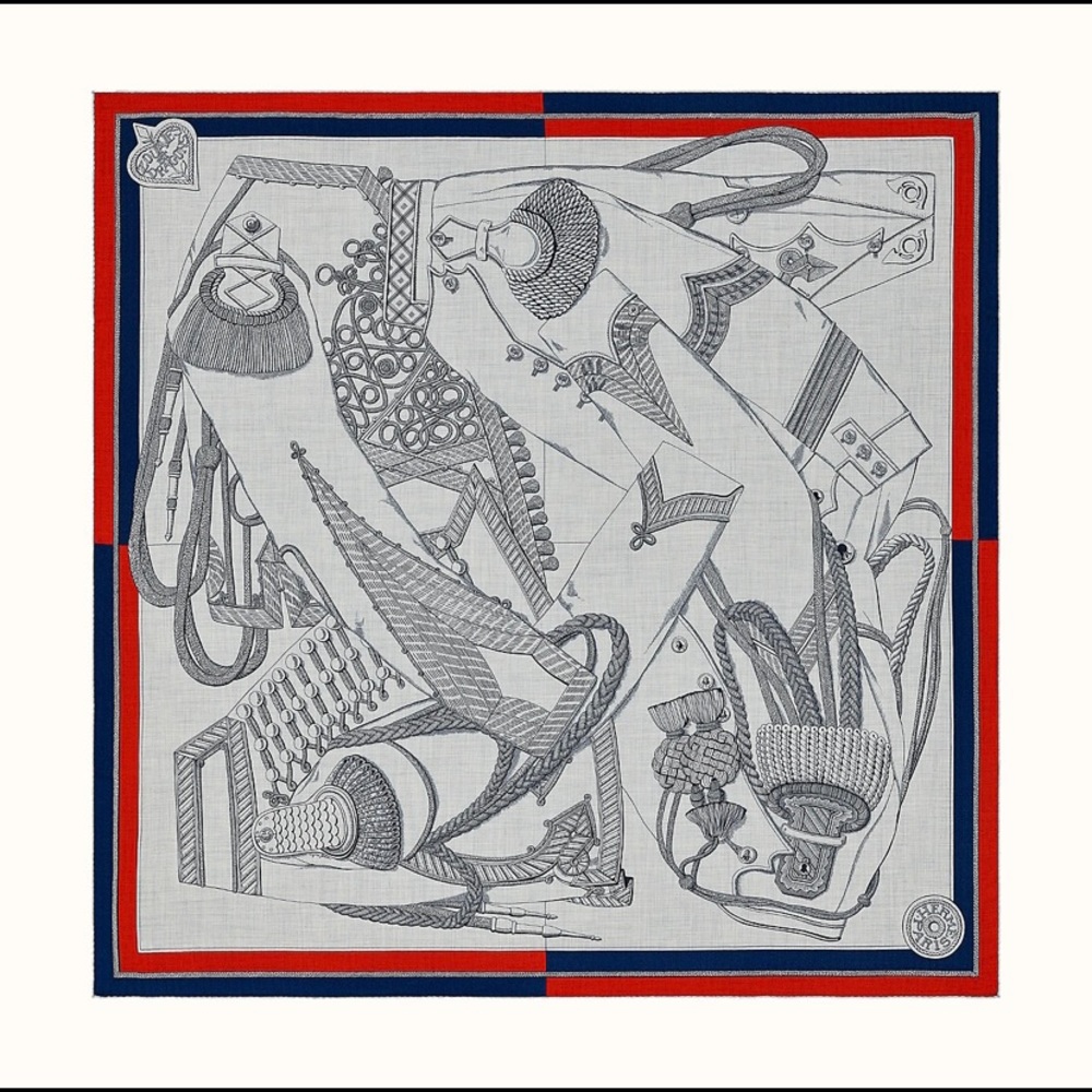 Hermès Zouaves et Dragons Cashmere & Silk Shawl
